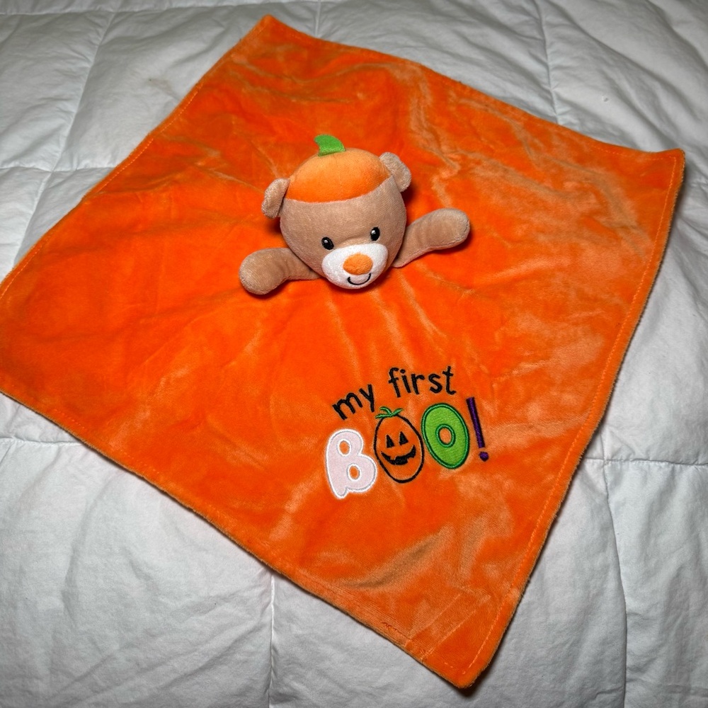 Baby Starters 14 x 14 My First Boo! Halloween Rattle Security Baby blanket